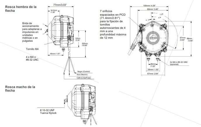 Dimensiones del ECR2 26W