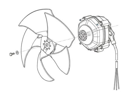 Fan AssemblyInternalthreadshaftTorqueSetting1.5to1.7N.m