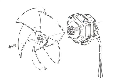 Fan AssemblyInternalthreadshaftTorqueSetting1.5to1.7N.m
