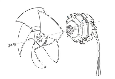 Fan AssemblyInternalthreadshaftTorqueSetting1.5to1.7N.m