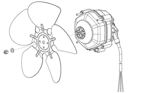 FanAssemblyexternalthreadshaftTorqueSetting3.0to3.2N.m