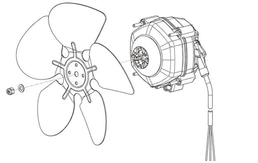 FanAssemblyexternalthreadshaftTorqueSetting3.0to3.2N.m