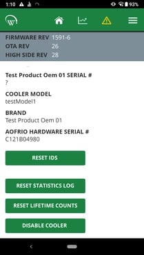 SCS Info page including Firmware version