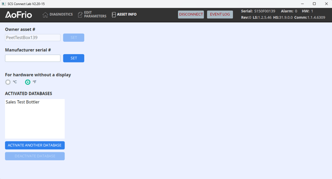 Asset Info in Lab app