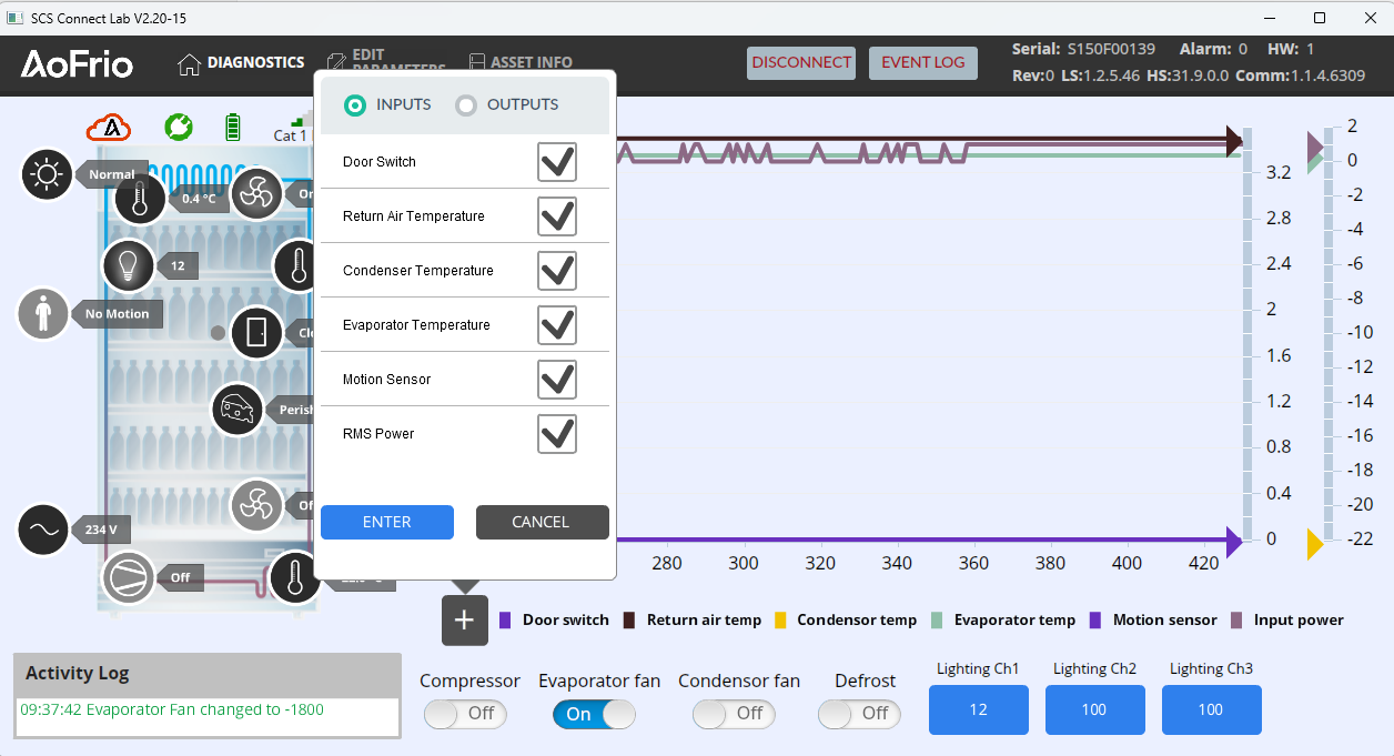 Check cooler diagnostics using Lab app