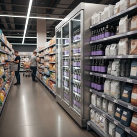 Refrigerador expositor instalado em supermercado