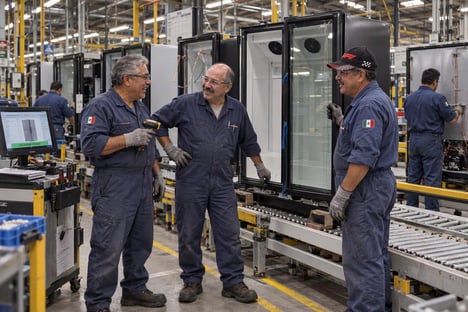 Imagem gerada por IA: linha de produção OEM