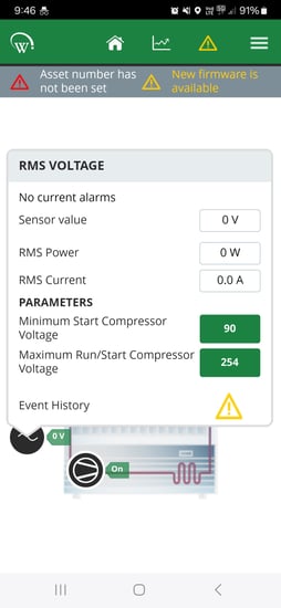 RMS Power detail screen