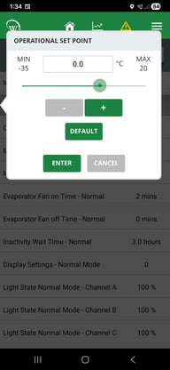 Adjust operational setpoint