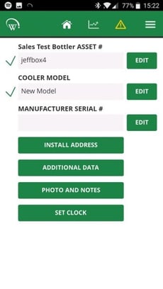 Set up cooler details
